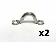 2PCS Boat Stainless Steel 316 Pad Eye Strap Rigging 2 1/2"X3/4"